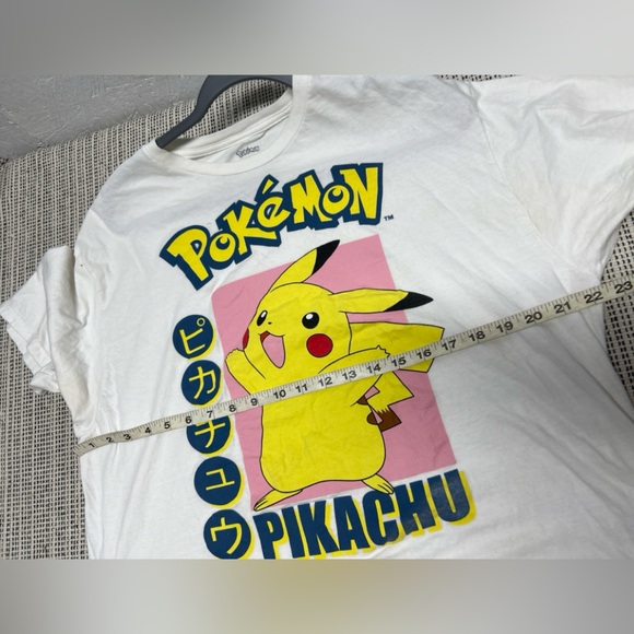 Pokemon Pikachu White Short Sleeve tee graphic shirt Unisex Size XL - Picture 3 of 5